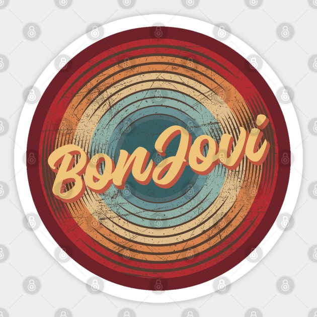 Bon Jovi Vintage Circle Sticker by musiconspiracy